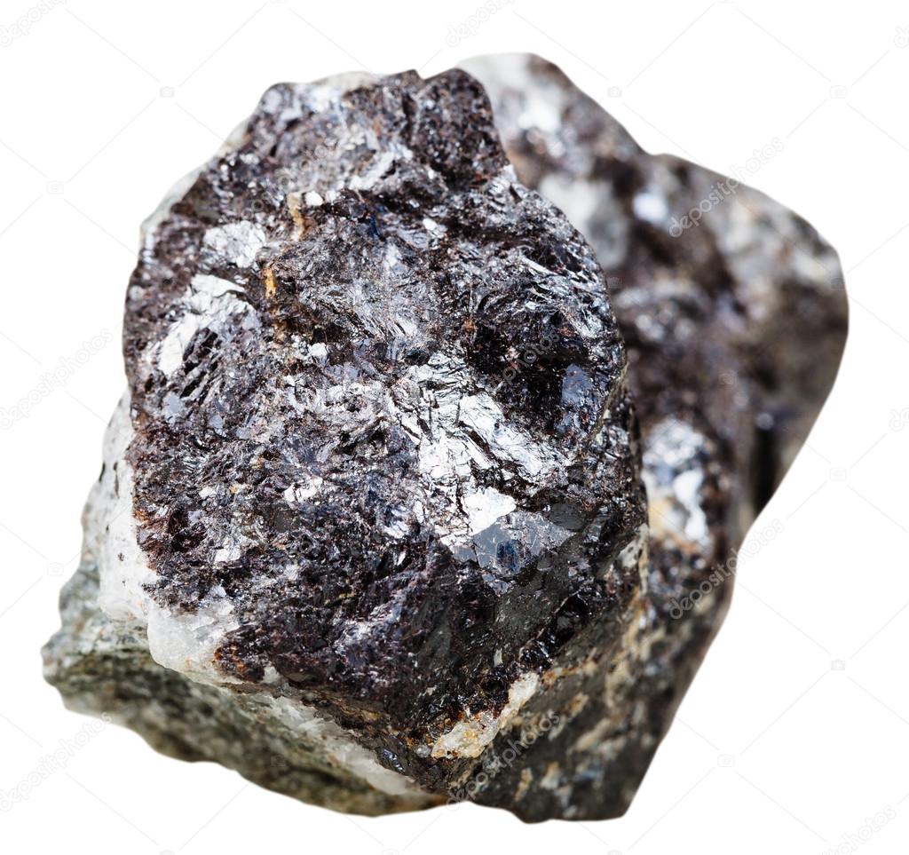 Sphalerite (zinc blende) stone isolated on white Stock Photo 98982392