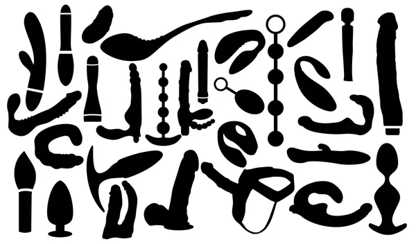 Vektör yapay penis, yetişkin seks oyuncakları siluetleri