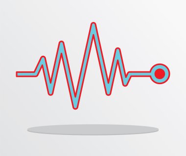 Vektör illüstrasyon kalp atışını, kardiyogram