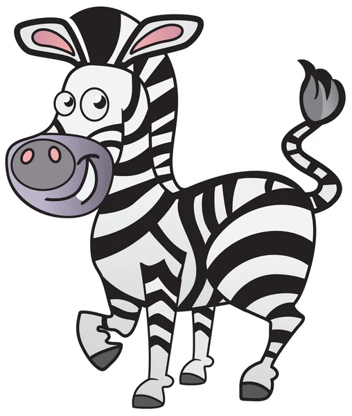 Vector Cute cartoon zebra — Stock Vector