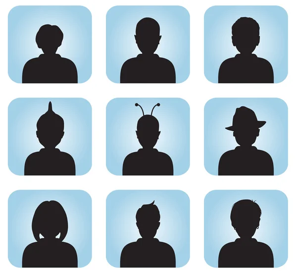 Silueta z male & žena jako avatar profil obrázky - vektor — Stockový vektor