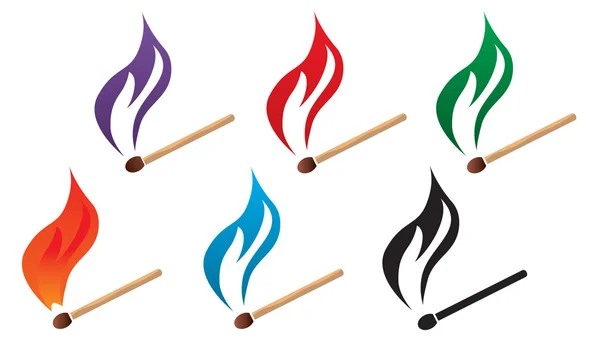 Burning match vector — Stock Vector