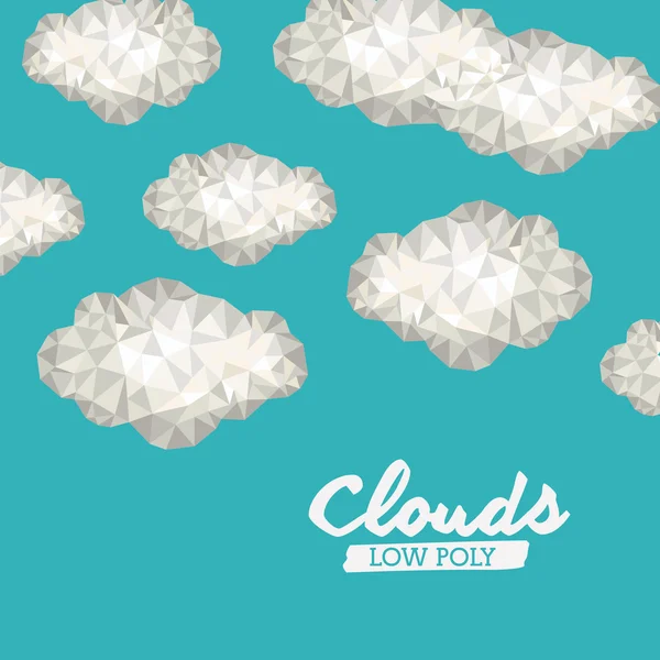 Wolken Low Poly Design — Stockvektor