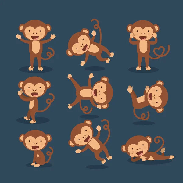 面白い猿デザイン — ストックベクタ