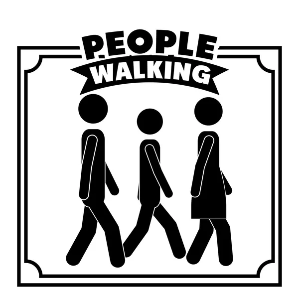 Gente caminando diseño — Vector de stock