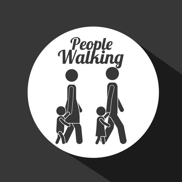 Gente caminando diseño — Archivo Imágenes Vectoriales