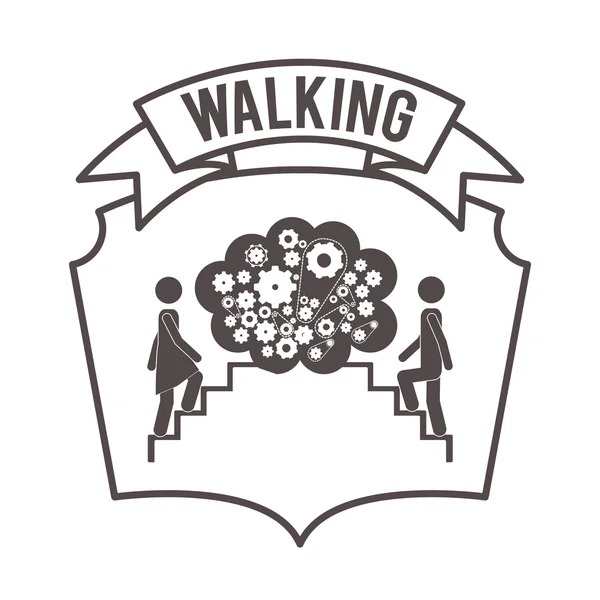 Люди ходьба дизайн — стоковый вектор