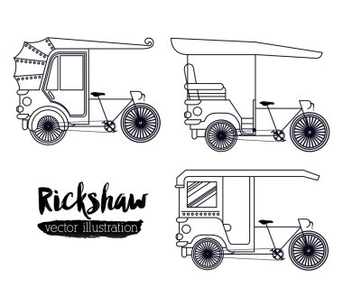 rickshaw trasnportation design clipart