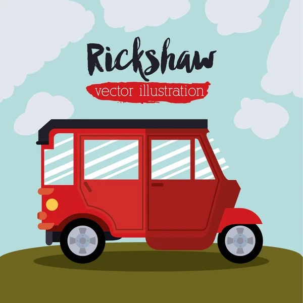 Rickshaw trasportation design – stockvektor