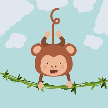 sevimli maymun tasarım