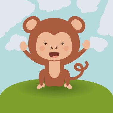 sevimli maymun tasarım