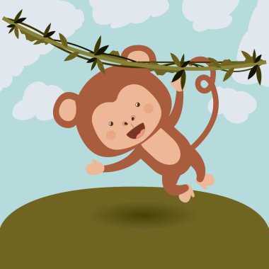 sevimli maymun tasarım
