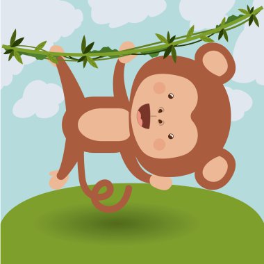 sevimli maymun tasarım