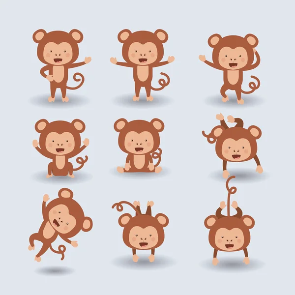 귀여운 원숭이 디자인 — 스톡 벡터