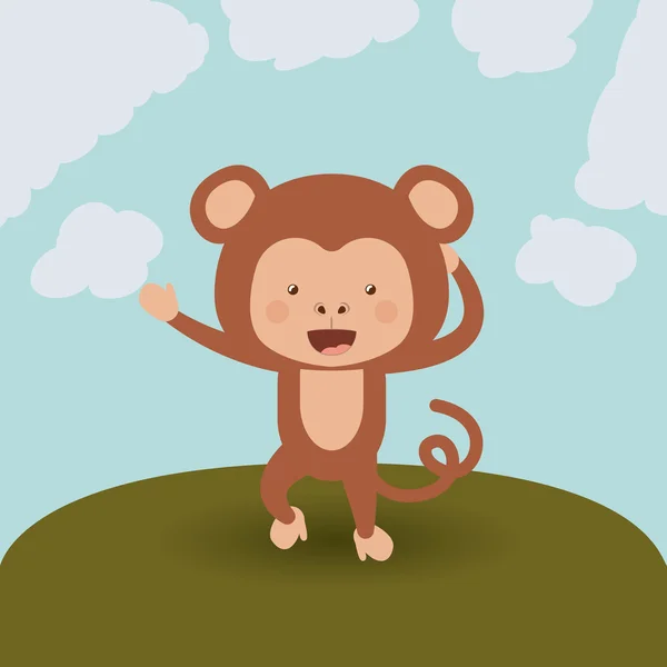 Conception de singe mignon — Image vectorielle