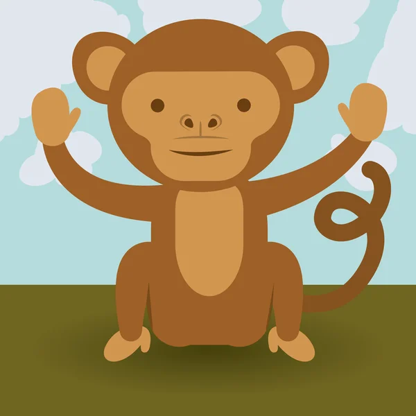 Conception de singe mignon — Image vectorielle