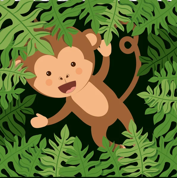 Милый дизайн обезьяны — стоковый вектор