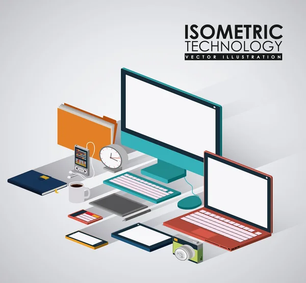 Design de tecnologia isométrica — Vetor de Stock