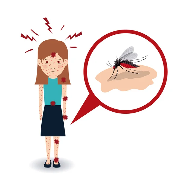 Sick from mosquito bite design — Stock Vector