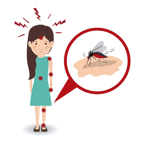 Sick from mosquito bite design — Stock Vector