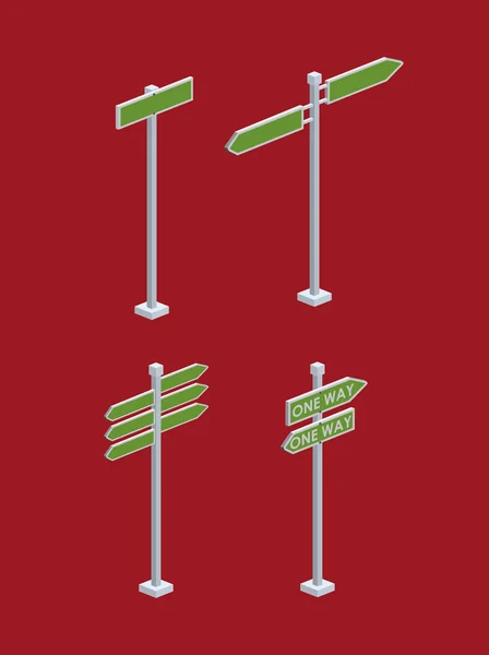 Isométrie signalisation routière conception — Image vectorielle