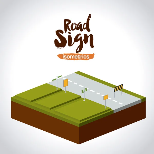 Isometrics road sign design — Stock Vector