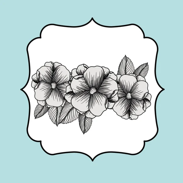 Tekening ontwerp met bloemen — Stockvector