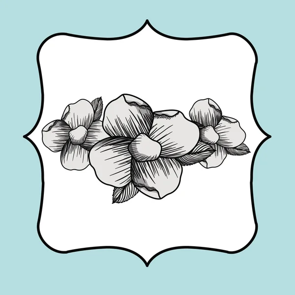 Tekening ontwerp met bloemen — Stockvector