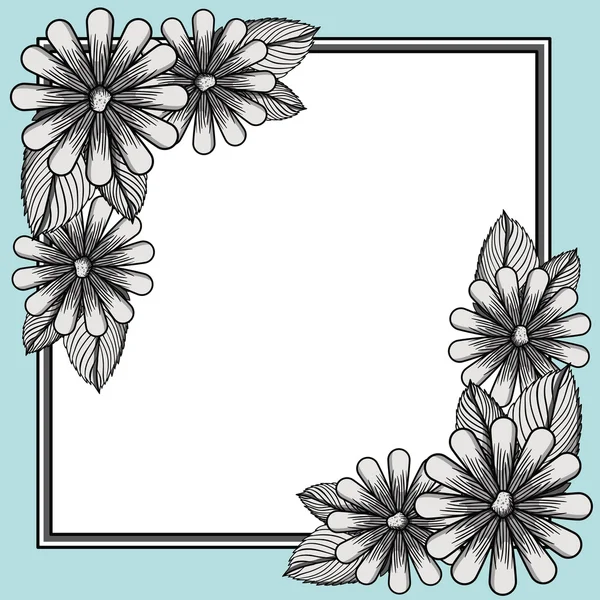 Tekening ontwerp met bloemen — Stockvector