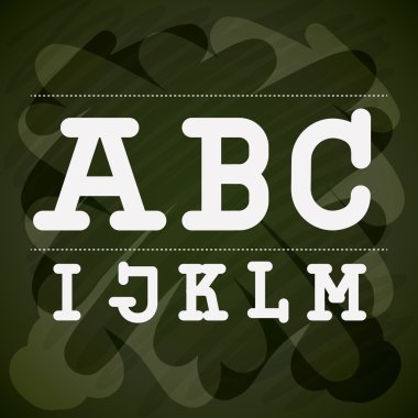 Tebeşir kartı tasarımı üzerinde yazılı alfabesi