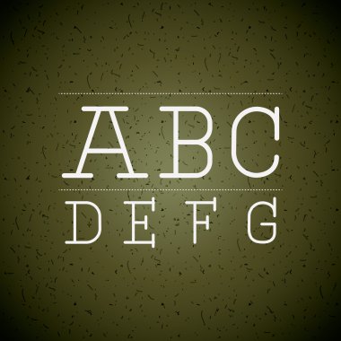 Tebeşir kartı tasarımı üzerinde yazılı alfabesi