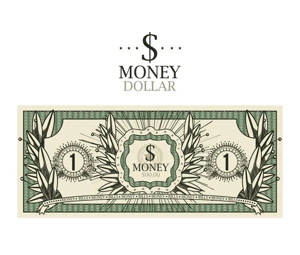 Dollar bill geïsoleerde ontwerp — Stockvector