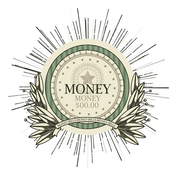 Embleem dollar bill ontwerp — Stockvector