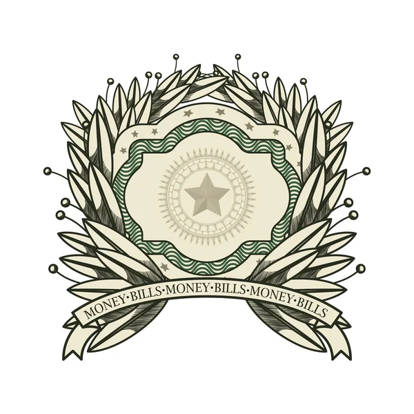 Emblem dollar bill  design — Stock Vector