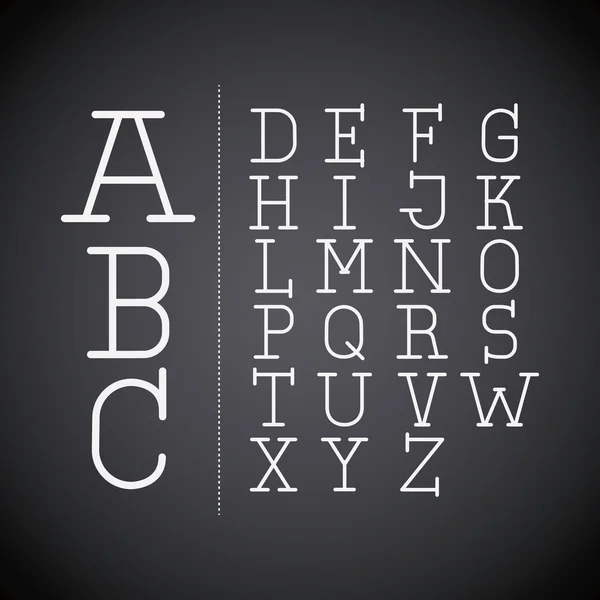 Tebeşir kartı tasarımı üzerinde yazılı alfabesi — Stok Vektör