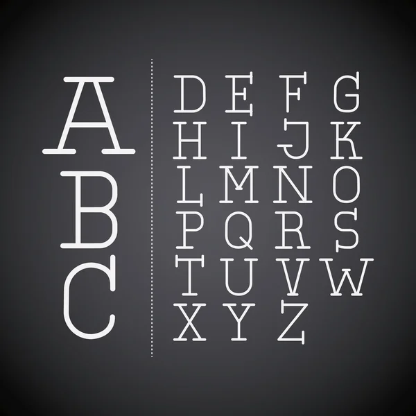 Alphabet écrit sur la conception du tableau à craie — Image vectorielle