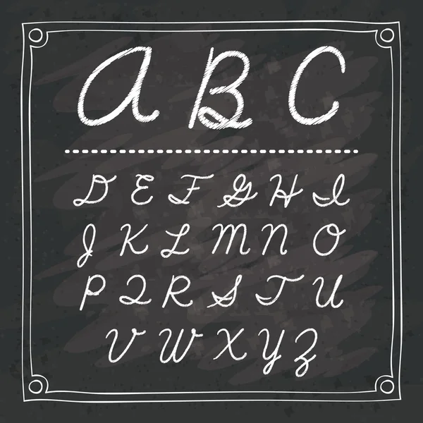 Alphabet auf Tafeldesign geschrieben — Stockvektor