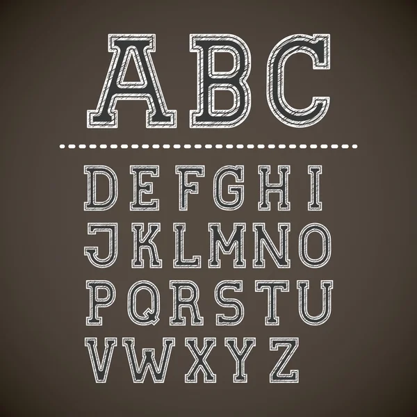 Alphabet auf Tafeldesign geschrieben — Stockvektor