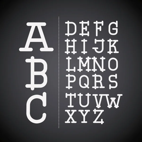 Alphabet écrit sur la conception du tableau à craie — Image vectorielle