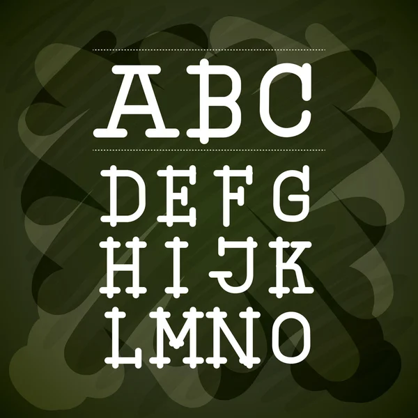 Alfabeto escrito em desenho de placa de giz —  Vetores de Stock