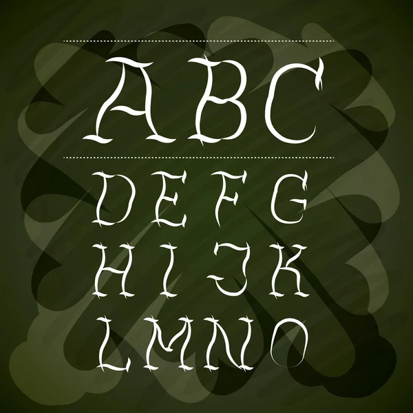 Alphabet écrit sur la conception du tableau à craie — Image vectorielle