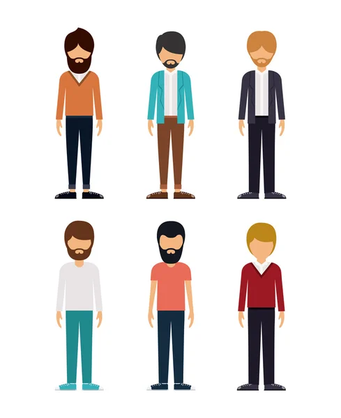 Groupe de jeunes hommes design — Image vectorielle