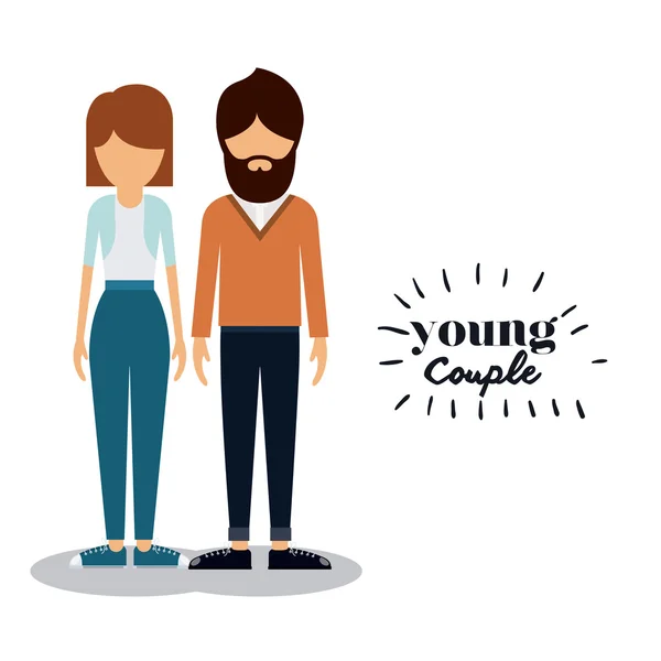 Young couple design — Stock Vector