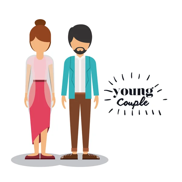 Diseño de pareja joven — Vector de stock