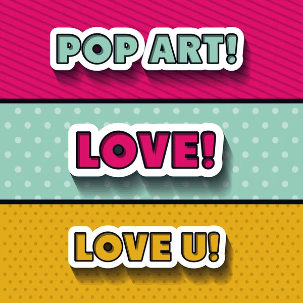 Diseño de mensaje de arte pop — Vector de stock