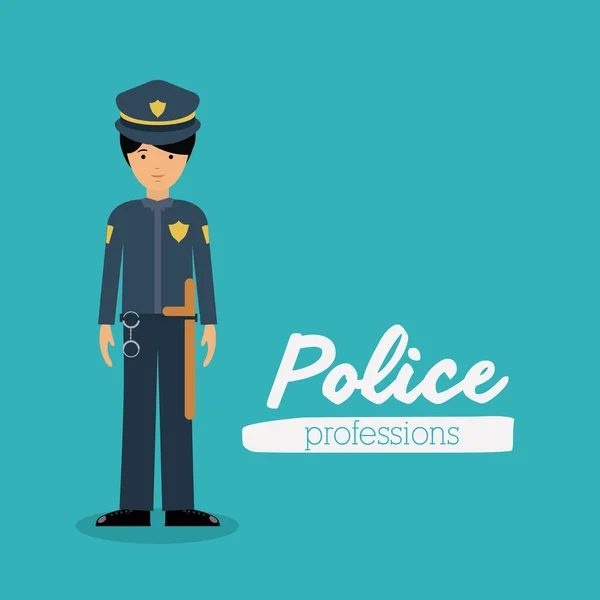 Conception de profession d'officier — Image vectorielle