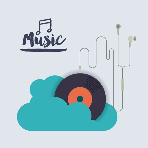 Diseño de música móvil — Vector de stock