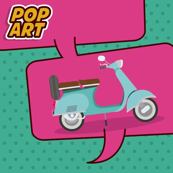 Design de arte pop scooter —  Vetores de Stock