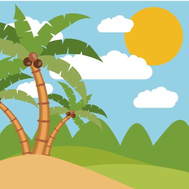 Tropikal yaz peyzaj tasarımı