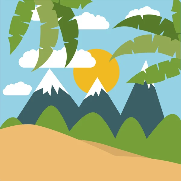 Projeto de paisagem tropical verão —  Vetores de Stock